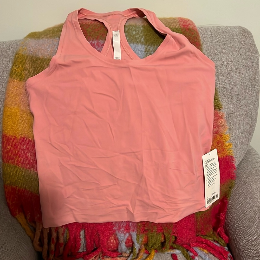 NWT Lululemon Cool RB Short Tank Nulu in light pink!!!